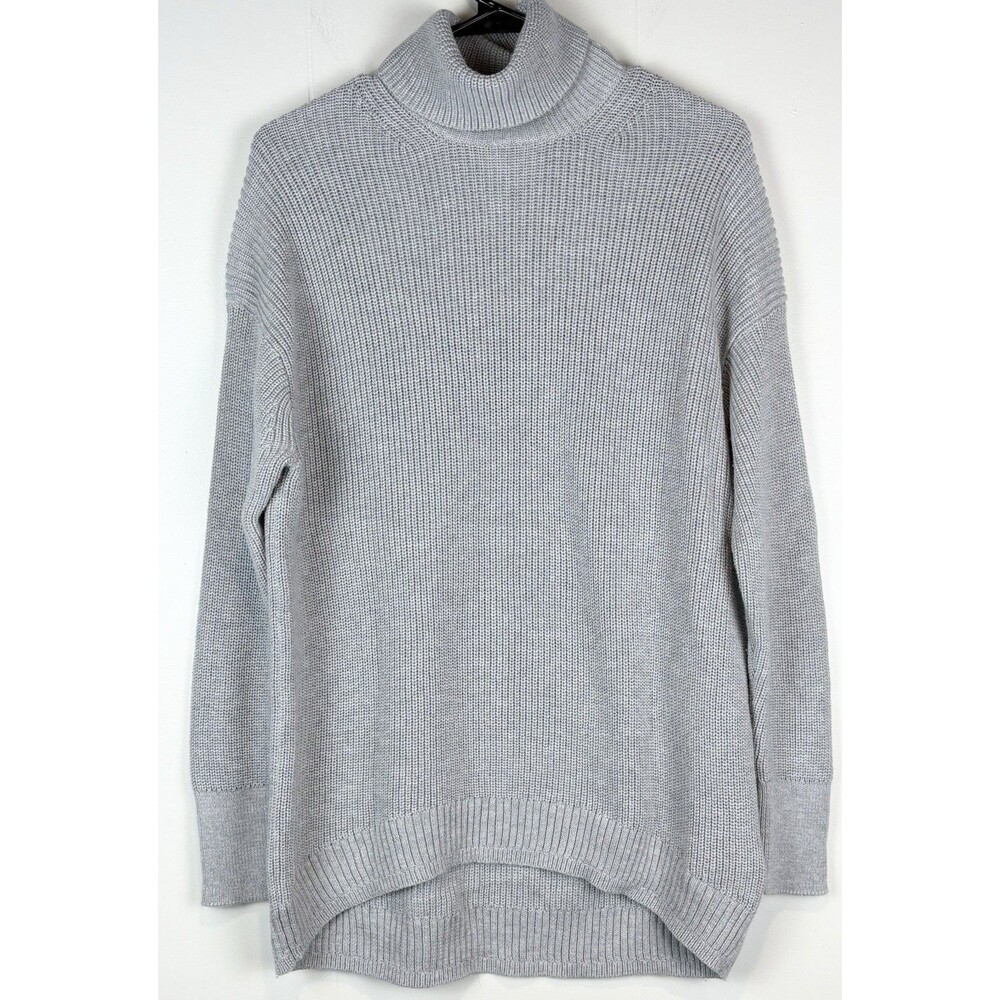 J Crew Women's Sweater Cashmere Cotton Grey Neutral Luxury Minimalist Sz Small - Picture 2 of 10